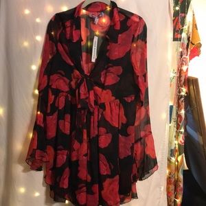 Urban Outfitters Black with Roses top